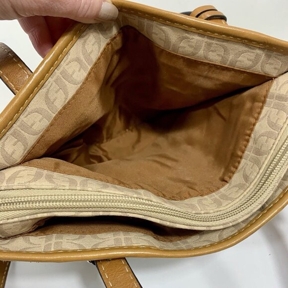 FOSSIL Key Fob Multicolor Argyle Patchwork Leather Canvas Shoulder Handbag Xbody - Picture 8 of 12